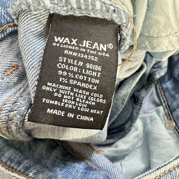 Wax Womens Jeans Size 9 Blue Relaxed High Rise Distressed Straight Ankle Leg - Picture 3 of 3